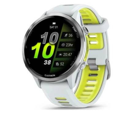 Смарт-годинник Garmin Forerunner 970 Titanium с корпусом Whitestone и желтым ремешком Whitestone/T. Amp (010-02969-01/11)