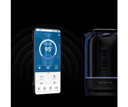 Електрочайник Polaris PWK 17107CGLD WIFI IQ Home Чорний
