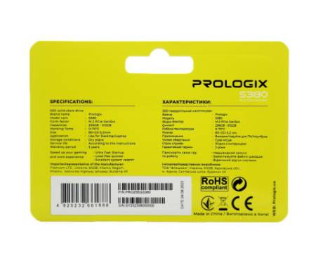 Накопичувач SSD M.2 2280 256GB Prologix (PRO256GS380)