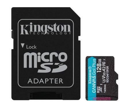 Карта памяти Kingston 128 GB microSDXC Canvas Go! Plus UHS-I U3 V30 A2 Class 10 + SD-adapter (SDCG4/128GB) 1