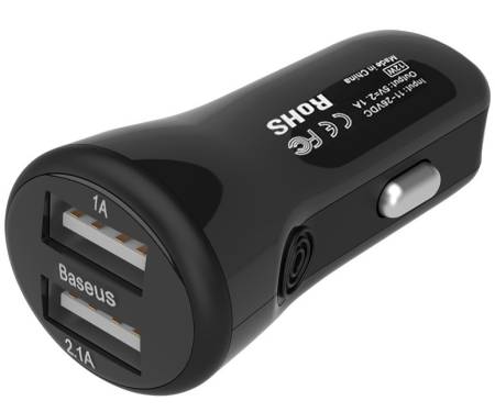 Автомобильное ЗУ Baseus 2.1A Dual USB Sport (Black) (CCALL-CR01)