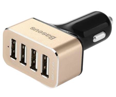 Baseus 9.6A 4-USB Car Charger (Black) (CCALL-HG41V)