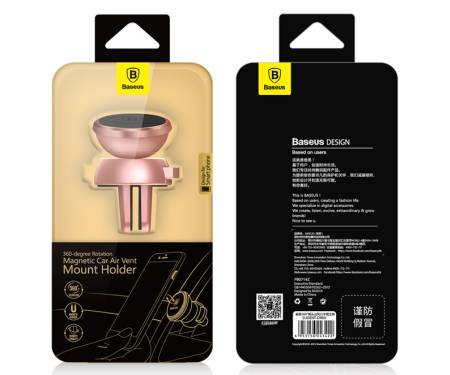Baseus Baseus Magnetic Car Air Vent Mount foriPhone 6/6+ (Rose Gold) (SUGENT-DR0R)