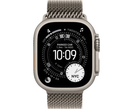 Apple Watch Ultra 3 GPS + Cellular 49mm Natural Tit. Case w. Natural Tit. Milanese Loop - Small (MEWW4) 2