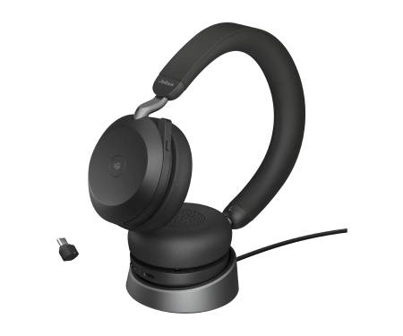 Навушники JABRA Evolve 2 75 Stereo USB-A with Charging Stand (27599-999-989) 1