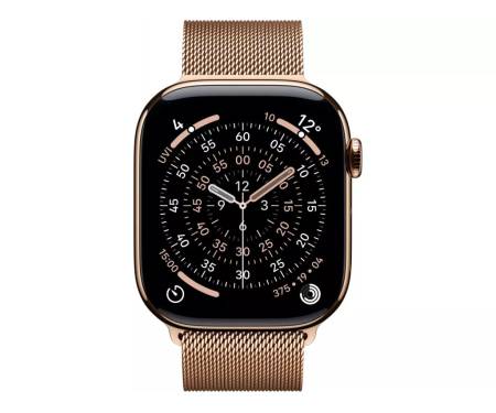 Apple Watch Series 11 GPS + Cellular 42mm Gold Tit. Case w. Gold Milanese Loop (MF8Y4) 2