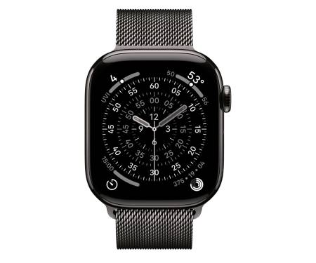 Apple Watch Series 11 GPS + Cellular 46mm Slate Tit. Case w. Slate Milanese Loop - M/L (MFD44) 2