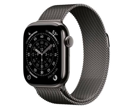 Apple Watch Series 11 GPS + Cellular 46mm Slate Tit. Case w. Slate Milanese Loop - M/L (MFD44) 1