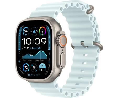 Apple Watch Ultra 2 GPS + Cellular 49mm Natural Titanium Case with Ice Blue Ocean Band (MYT03+MXTF3) 1