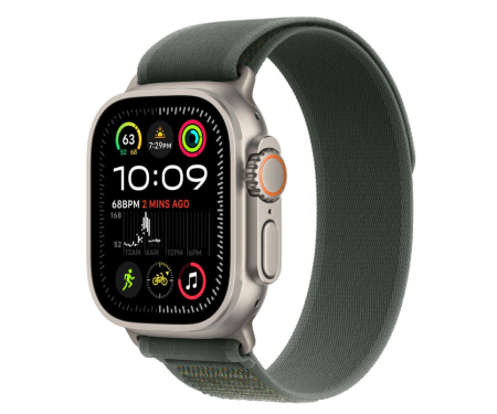 Apple Watch Ultra 2 GPS + Cellular 49mm Natural Titan. Case w. Green Trail Loop - S/M (MYT73+MXTN3) 1