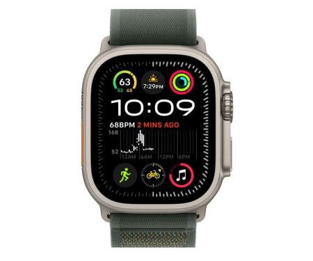 Apple Watch Ultra 2 GPS + Cellular 49mm Natural Titan. Case w. Green Trail Loop - S/M (MYT73+MXTN3) 2