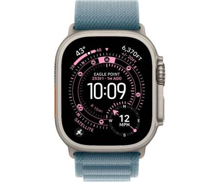 Apple Watch Ultra 3 GPS + Cellular 49mm Natural Tit. Case w. Light Blue Alpine Loop - Medium (MEWM4) 2