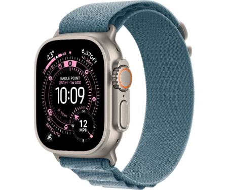 Apple Watch Ultra 3 GPS + Cellular 49mm Natural Tit. Case w. Light Blue Alpine Loop - Medium (MEWM4) 1