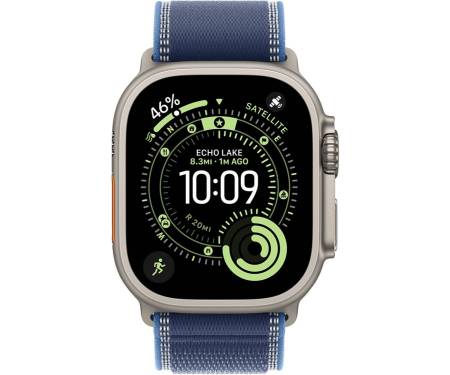 Apple Watch Ultra 3 GPS + Cellular 49mm Natural Tit. Case w. Blue/Bright Blue Trail Loop - S/M (MEWR4) 2