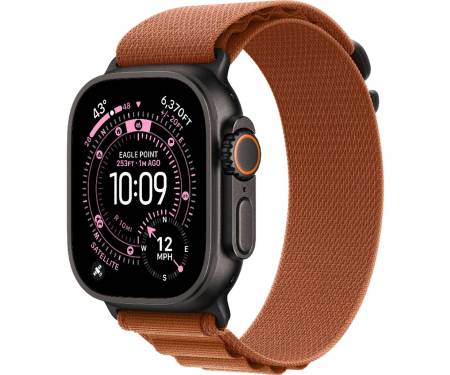 Apple Watch Ultra 3 GPS + Cellular 49mm Black Tit. Case w. Terra Cotta Alpine Loop - Large (MF254+MG9F4) 1