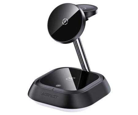 Бездротовий зарядний пристрій AceFast E16 Desktop Magnetic Holder Three Wireless Charging Areas 20.5W 3in1 Black (AFE16B) 1