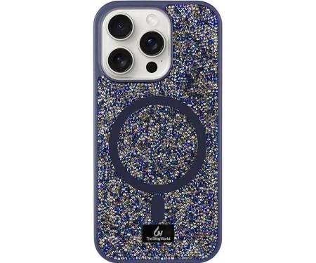Чехол для Apple iPhone 13 Pro Max Bling World Rock Diamond with MagSafe Navy Blue 1