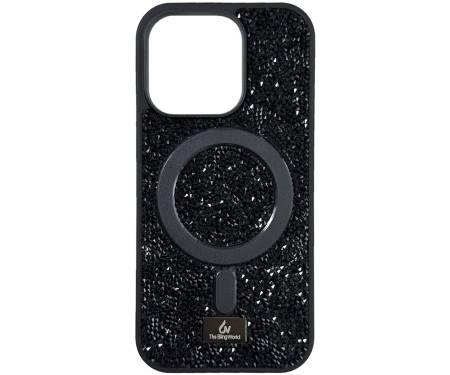 Чохол для Apple iPhone 15 Pro Bling World Rock Diamond with MagSafe Black 1