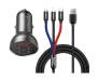 Автомобильное зарядное устройство Baseus Digital Display 2USB 4.8A 24W + кабель 3-in-1 Black Suit Grey (TZCCBX-0G) 1