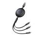 Кабель Baseus Bright Mirror 2 Series Retractable 3-in-1 Fast Charging  Data Cable USB to M+L+C 3.5A 1.1m Black (CAMJ010001) 2