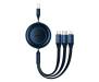 Кабель Baseus Bright Mirror 2 Series Retractable 3-in-1 Fast Charging  Data Cable USB to M+L+C 3.5A 1.1m Blue (CAMJ010003) 1