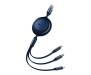 Кабель Baseus Bright Mirror 2 Series Retractable 3-in-1 Fast Charging  Data Cable USB to M+L+C 3.5A 1.1m Blue (CAMJ010003) 2