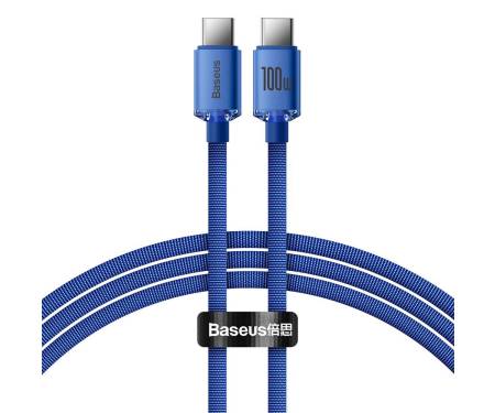 Кабель Baseus Crystal Shine Series Fast Charging Data Cable Type-C to Type-C 100W 1.2m Blue (CAJY000603) 1