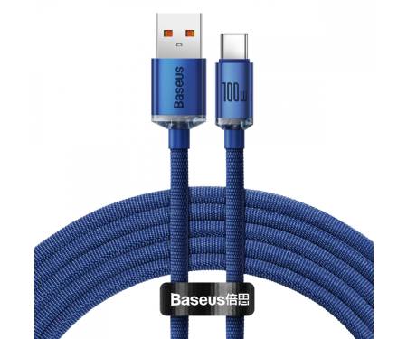 Кабель Baseus Crystal Shine Series Fast Charging Data Cable USB to Type-C 100 W 2 m Blue (CAJY000503) 1
