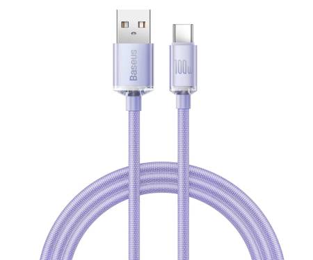 Кабель Baseus Crystal Shine Series Fast Charging Data Cable USB to Type-C 100W 1.2 м Purple (CAJY000405) 1
