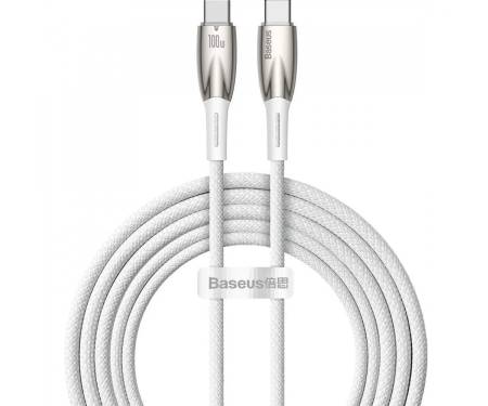 Кабель Baseus Glimmer Series Fast Charge Type-C to Type-C 100W 1m White (CADH000702) 1
