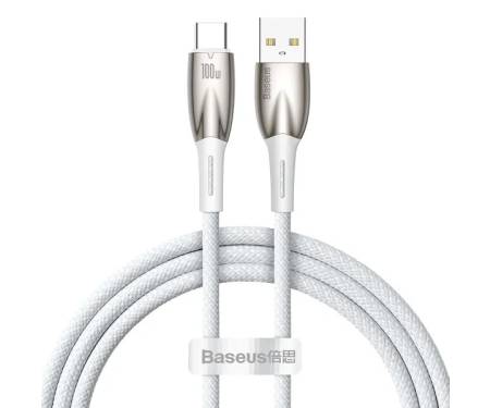 Кабель Baseus Glimmer Series Fast Charging USB-A to USB-C 100W 1m White (CADH000402) 1