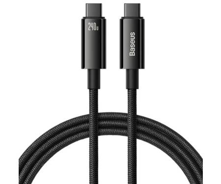Кабель Baseus Tungsten Gold Fast Charging Data Cable Type-C to Type-C 240W 1m Black (CAWJ040001) 1