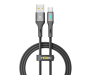 Кабель USB YOKI LED Type-C 3A 2m Black (YK-LE17) 1