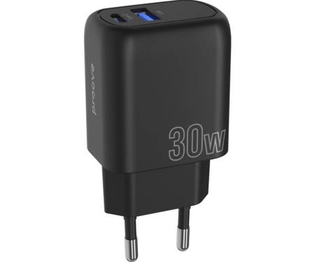 Мережевий зарядний пристрій Proove Silicone Power Plus 30W (Type-C + USB) Black (WCSP3011001) 1