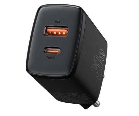 Сетевое зарядное устройство Baseus Compact Quick Charger U+C 20W EU Black (CCXJ-B01) 1