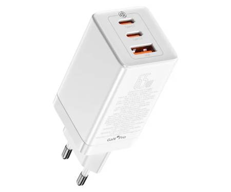 Сетевое зарядное устройство Baseus GaN3 Pro 2USB-C+1USB-A 65W White (CCGP050102) 2