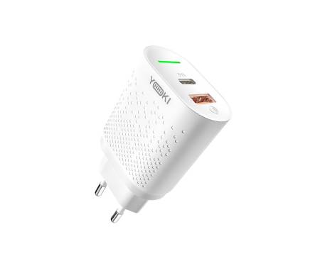 Сетевое зарядное устройство Yoki Led Series  20W White (YK-20PD+QC) 1
