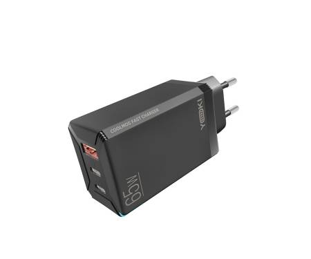 Сетевое зарядное устройство Yoki Led Series  GaN Ultra PD 65W Black (YK-65) 2