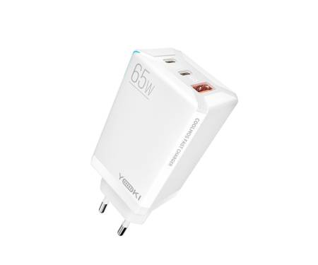 Сетевое зарядное устройство Yoki Led Series  GaN Ultra PD 65W White (YK-65) 2