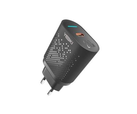 Сетевое зарядное устройство Yoki Led Series 1Type-C 20W Black (YK-20PD) 1