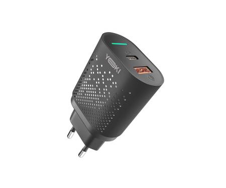Сетевое зарядное устройство Yoki Led Series 20W Black (YK-20PD+QC) 1