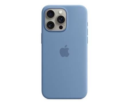 Чехол Silicone Case with MagSafe and Animation [Colorless] для iPhone 15 Pro Max Winter Blue (A3126) 1