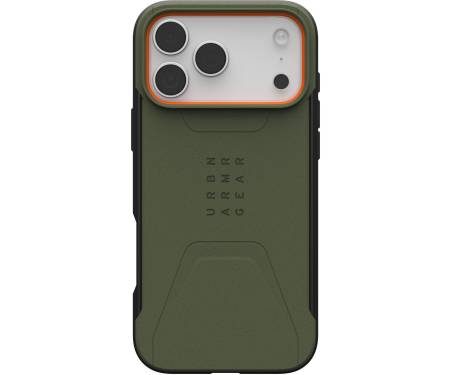 Чохол для Apple iPhone 17 Pro Max URBAN ARMOR GEAR Civilian MagSafe Olive/Orange (114546117297) 1