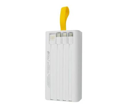 Внешние аккумуляторы Dou Power Bank G144 20000mAh 22.5W со встроенными кабелями White
