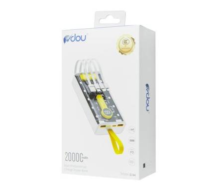 Внешние аккумуляторы Dou Power Bank G144 20000mAh 22.5W со встроенными кабелями White