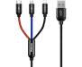 Кабель Baseus Three Primary Colors 3-in-1 5A 1.2 m Black (CAMLT-BSY01) 1