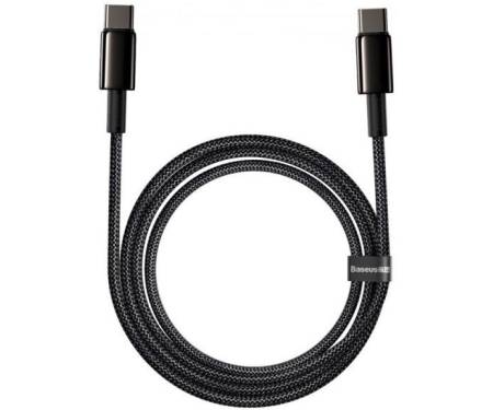 Кабель Baseus USB Type-C to Type-C Tungsten Gold Fast Charging 2m Black (CATWJ-A01) 1