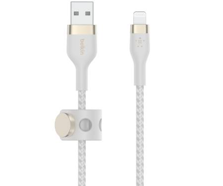 Кабель Belkin USB-A to Lightning Braided Silicone 1m White (CAA010BT1MWH) 1