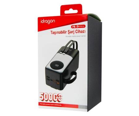 Зовнішні акумулятори iDragon KP-24 20000mAh 22.5W з цифровим дисплеєм Black
