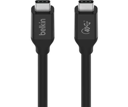 Кабель Belkin USB-C to USB-C 40Gbps 100W 0.8m Black (INZ001BT0.8MBK) 1